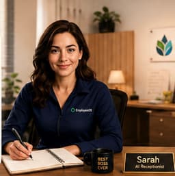 Sarah, answering a business call